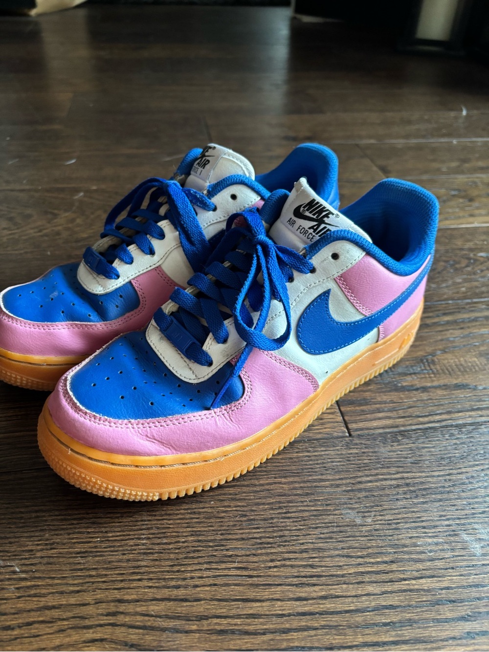 Nike Air Force 1 Low - Blue, Pink & Orange Gum Sole - Picture 2 of 6